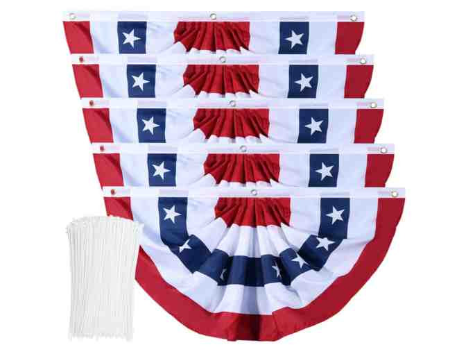 American Flag Bunting Pleated Fan Flag - Photo 1