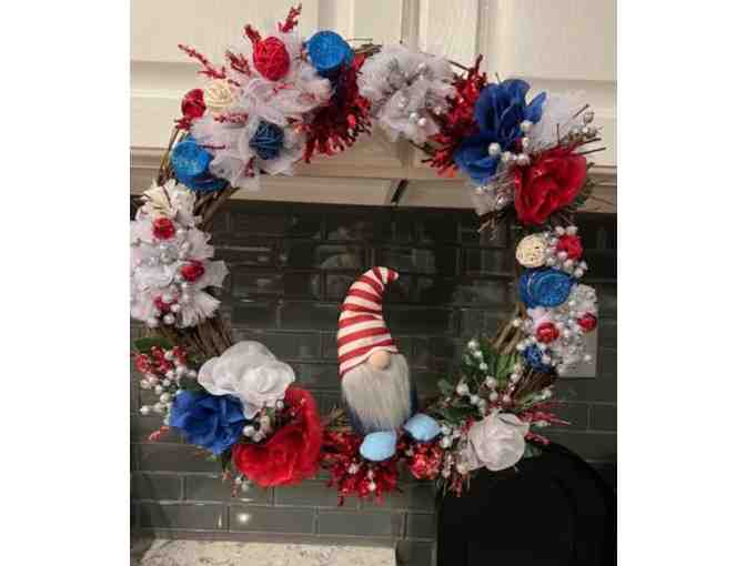 Patriotic Floral Gnome Wreath