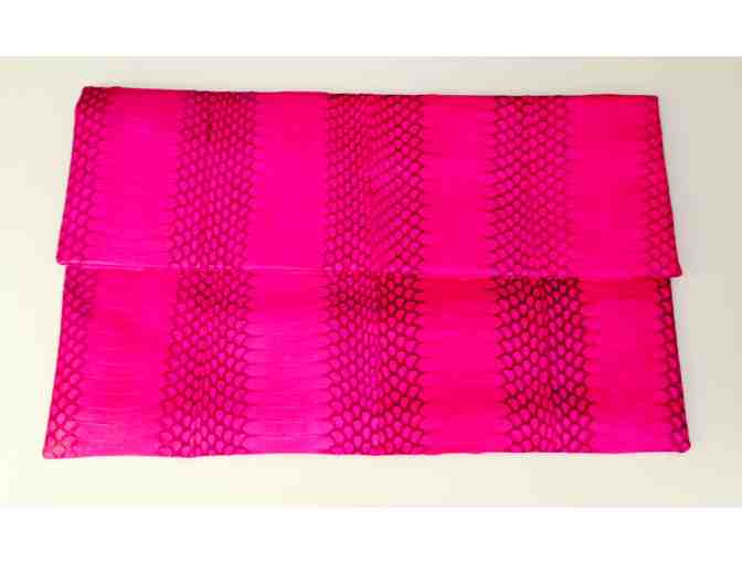 PINK SNAKESKIN CLUTCH by BSABLE