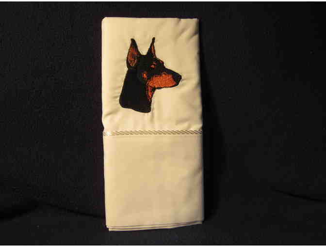 Doberman embroidered pillow cases
