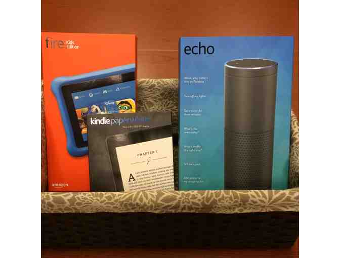 Kindle Paperwhite, Fire Kids & Amazon Echo Package