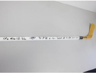 Between the Pipes: Custom-Made Boston Bruins Team Autographed Hockey Stick