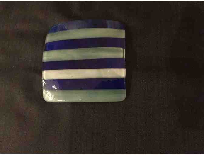 Striped Glass Knick Knack Tray made by Rocio Smith