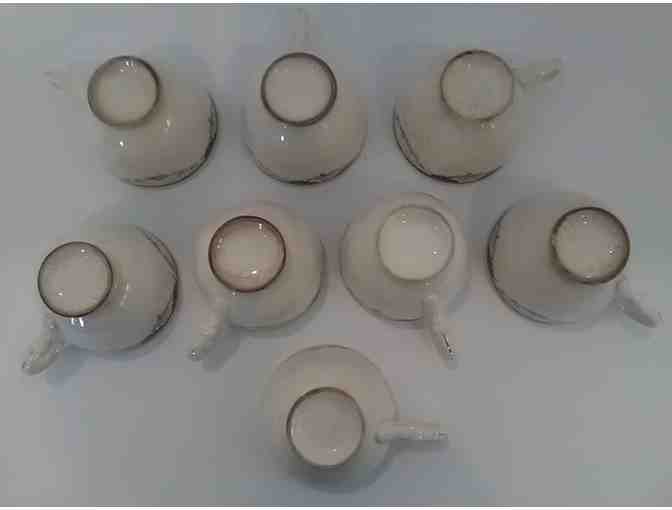 Homer Laughlin Nautilus Ivory N-339 Cups and Saucers, 19 pcs