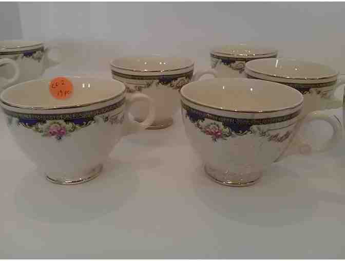 Homer Laughlin Nautilus Ivory N-339 Cups and Saucers, 19 pcs