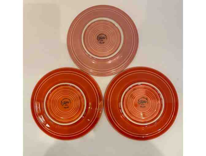 Homer Laughlin Fiesta Salad Plates (3 pcs.) 1 Rose, 2 Persimmon