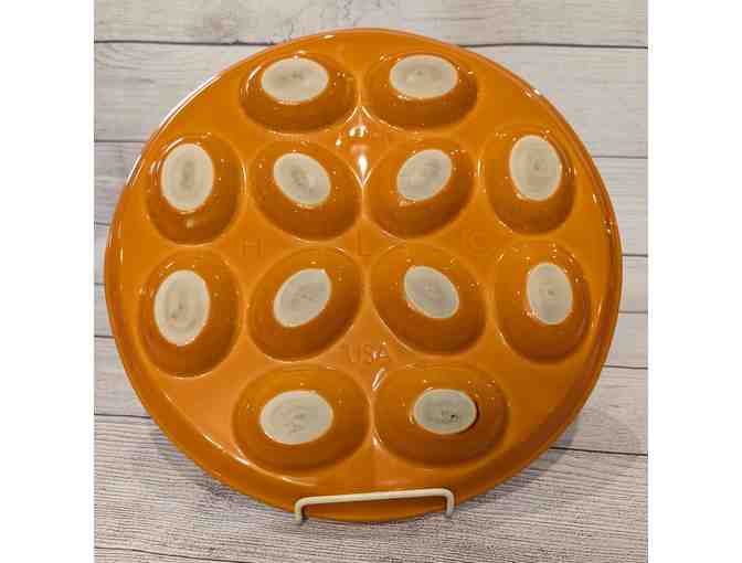 Homer Laughlin Fiesta Tangerine Deviled Egg Plate