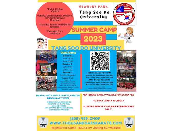 Jacob Flame's Tang Soo Do University- 1 Week of 1/2 Day of Summer Camp 2025!