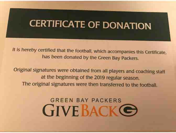 2019 Green Bay Packers Football with all players and coaching staff signatures