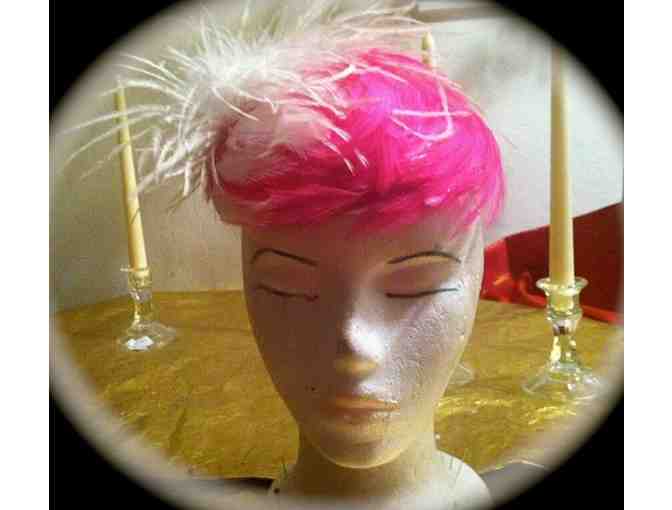 Hot pink feathered chapeau named Babette