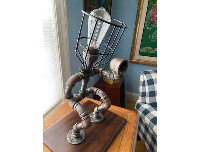 PIPE BASEBALL CATCHER LAMP - ONE OF A KIND!