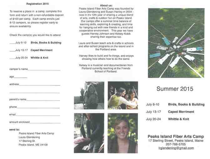 Peaks Island Fiber Arts Camp Gift Certificate