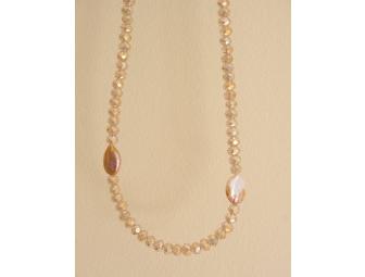 Handmade Crystal and Mother of Pearl Necklace