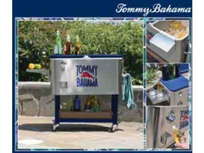 Tommy Bahama Rolling Cooler and 4 Backpack Beach Chairs!