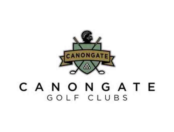 One foursome with carts at Olde Atlanta Golf Club in Suwanee, GA
