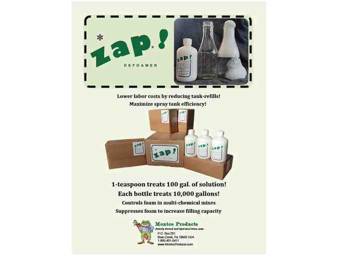 Three 16 oz. Bottles of Zap! Defoamer (Defoams 30,000 gal.)