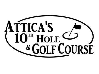 Attica's 10th Hole and Golf Course - One foursome with cart