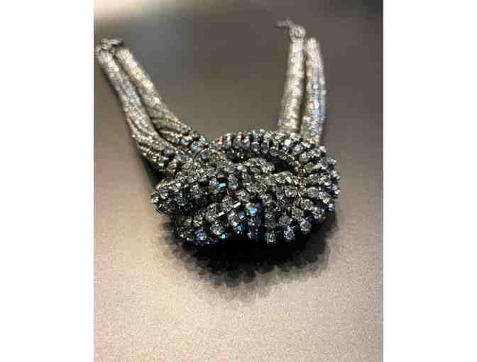 Crystal Beaded Knot Statement Necklace