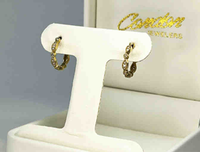 Stunning 10KT Gold 'J' Hoop & Diamond Earrings with Gift Certificate!