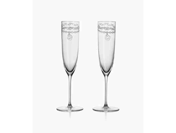 Tiffany 'Return to Tiffany' Etched Champagne Flutes & Champagne