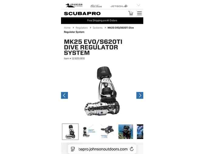 2 SCUBA: REGULATOR (New: MK-25 Scuba Pro S620)