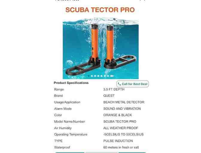 2 UNDERWATER DETECTOR ('Scuba Tector PRO', Metal Detector