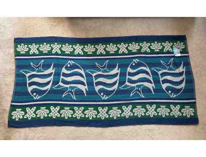 FISH: Beach TOWEL (Aqua, Oversized) 72' x 36'