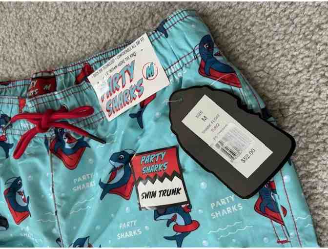 Swim Suit: BLUE SHARK (New, Size Medium, Party Sharks)