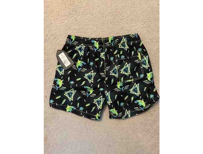 Swim Suit: SHARK (Blue/Yellow) - New, Size Medium, Party Sharks)