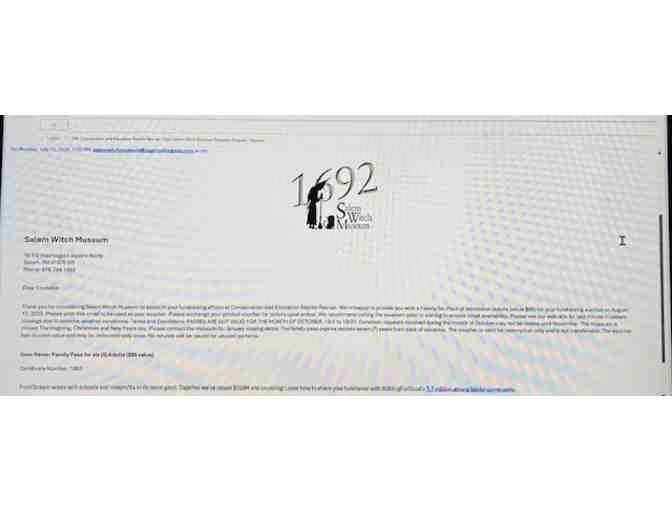 TICKETS: Free (SALEM WITCH MUSEUM) - 6 Admission Tickets, Salem, MA (Free Shipping)