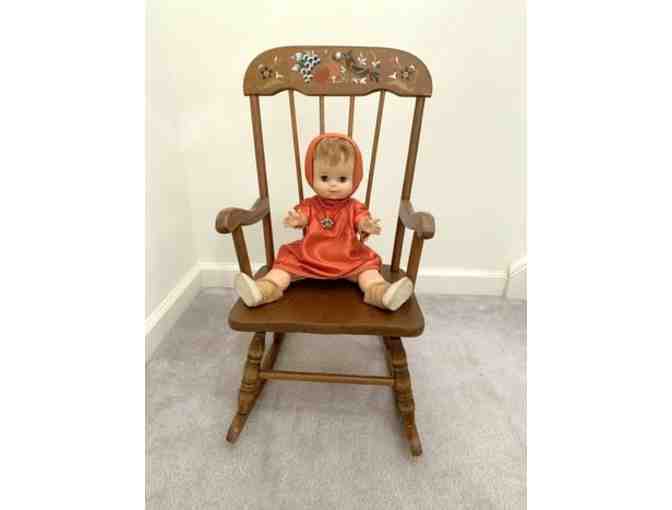 VINTAGE 1950's Rocker (Mid-Century, Wood, Stencils, Kids, Dolls)