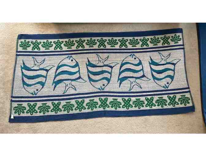 BEACH Towel (FISH, Aqua) - REVERSIBLE, Oversized 72' x 36'