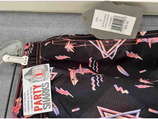 1 SWIM SUIT (Large) 'Party Sharks' (New, Tags, Shark Neon)
