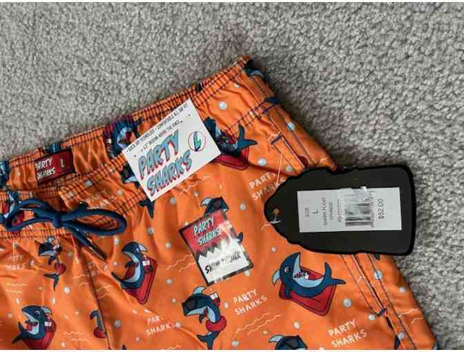 Bathing Suit: SHARK ORANGE (X-Large, Party Sharks)