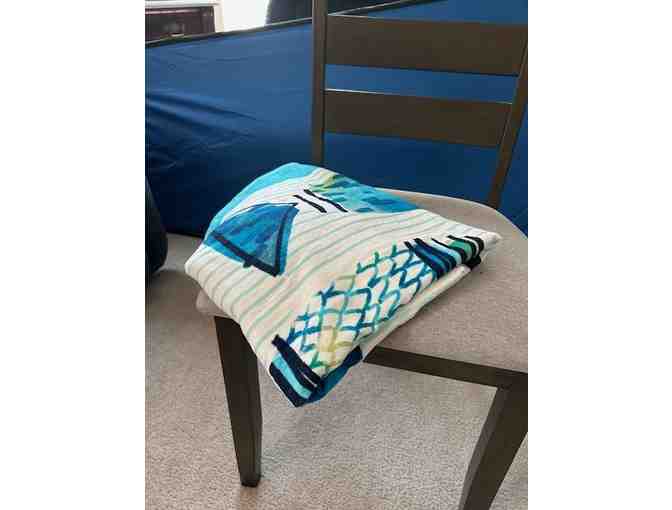 2 FISH TOWEL: Oversized, Blue/White (72" x 36") - Photo 5