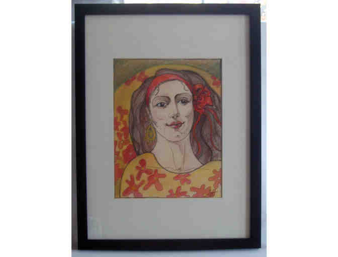 Framed Pastel 'Gypsy' by Elena Gutman