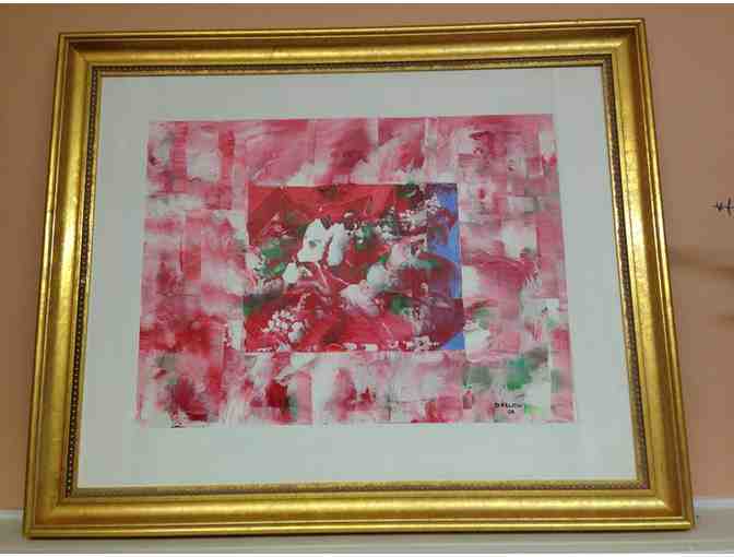 Framed Pink Abstract by Datlow