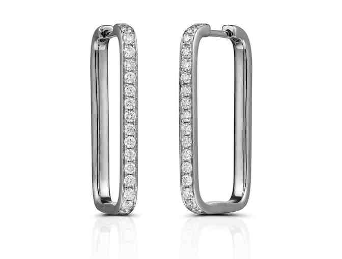 JEWELRY: Diamond Pave Hoop Earrings in 18k White Gold from Compositions Jewelry - Photo 1