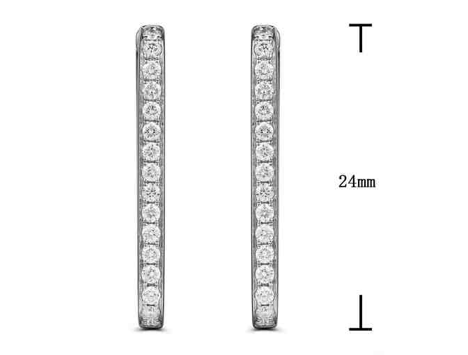 JEWELRY: Diamond Pave Hoop Earrings in 18k White Gold from Compositions Jewelry - Photo 2