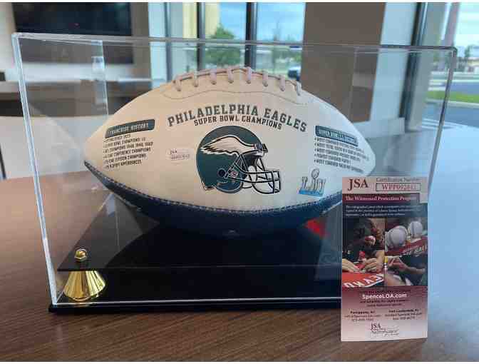 Brian Dawkins Autographed Football with Display Case