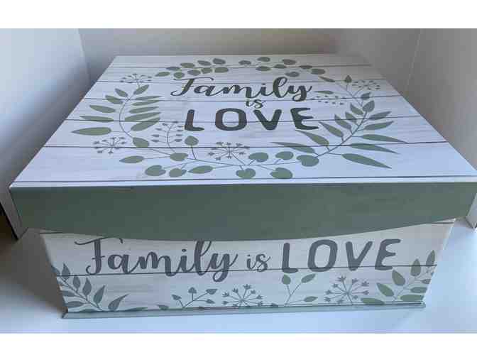 Beautiful, Heavy-Duty Green & White Storage Box filled with Mystery Items