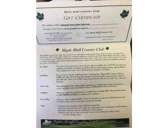 Round of golf for four with carts at Maple Bluff Country Club + autographed ball