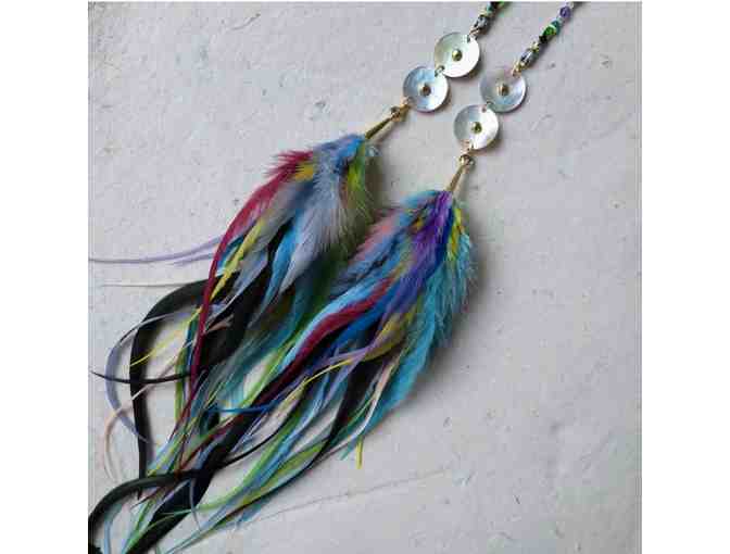 Akoya Shell & Feather Earrings