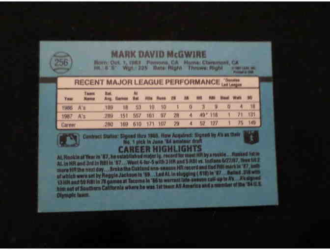 Mark McGwire Baseball Card