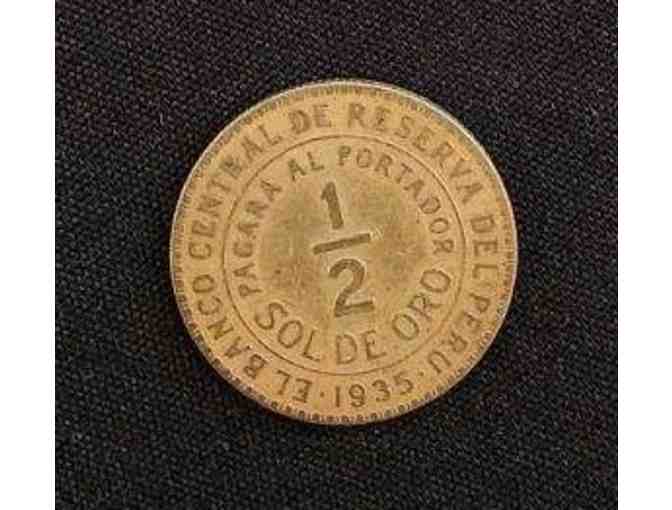 1935 1/2 Sol de Oro Coin from Peru