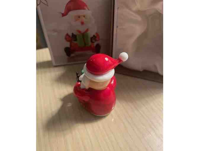 Pier 1 Glass Santa Figurine