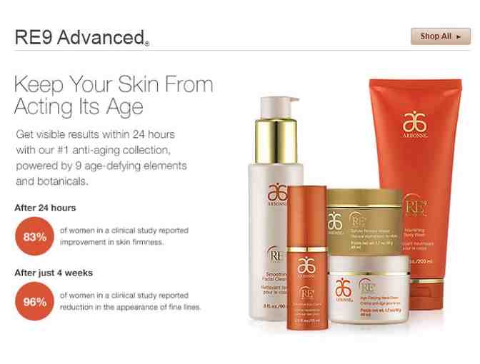 Arbonne's Women's RE9 Advanced Skincare Basket