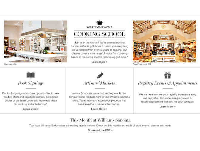 Williams-Sonoma Private Cooking Class