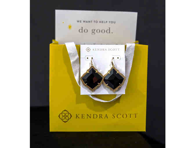 Kirsten Gold Drop Earrings in Black by Kendra Scott