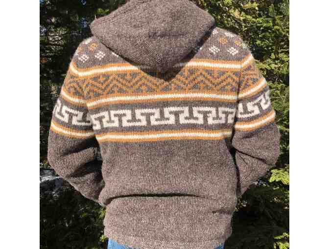 Sherpa Men's Handknit zipper front sweater jacket size L